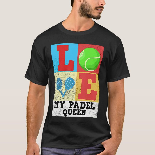 Camiseta Padel Paddle Tênis Queen Princess Backhand Racket (Frente)