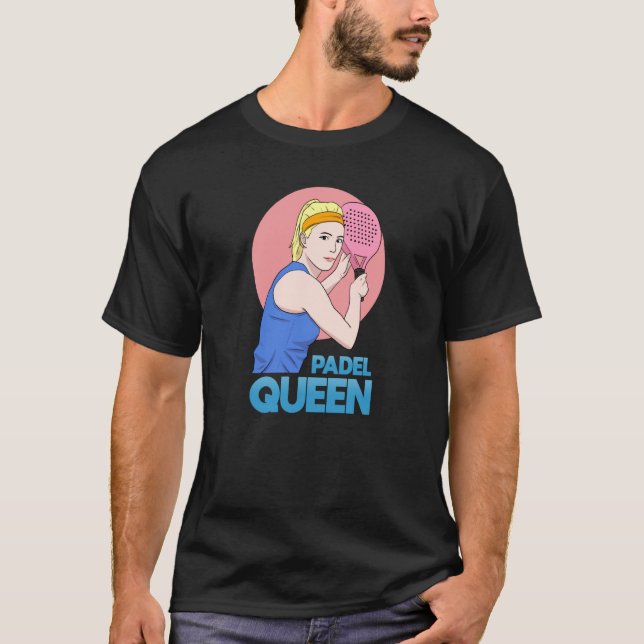 Camiseta Padel Paddle Tênis Queen Princess Backhand Racket (Frente)