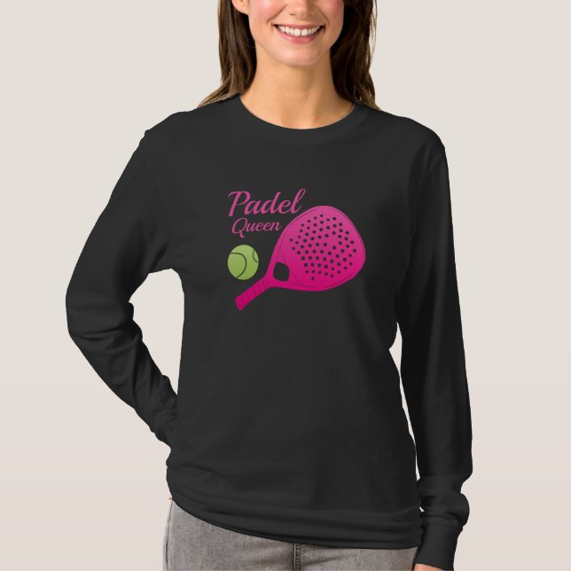 Camiseta Padel Paddle Tennis Queen Princess Backhand Racket (Frente)