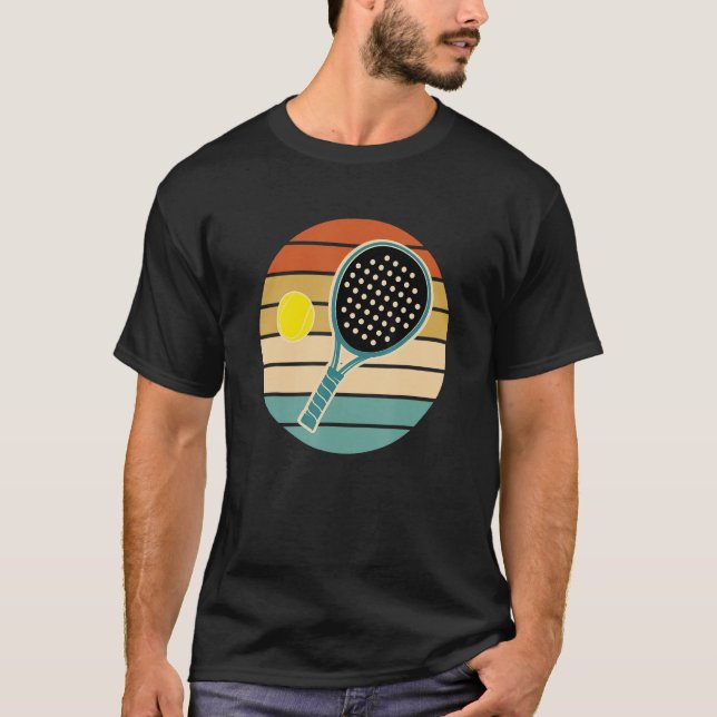 Camiseta Padel Retro Sunset Paddle com Bola (Frente)
