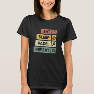 Camiseta Padel Tênis Coma Sono Padel Repete Funny Padel Pl