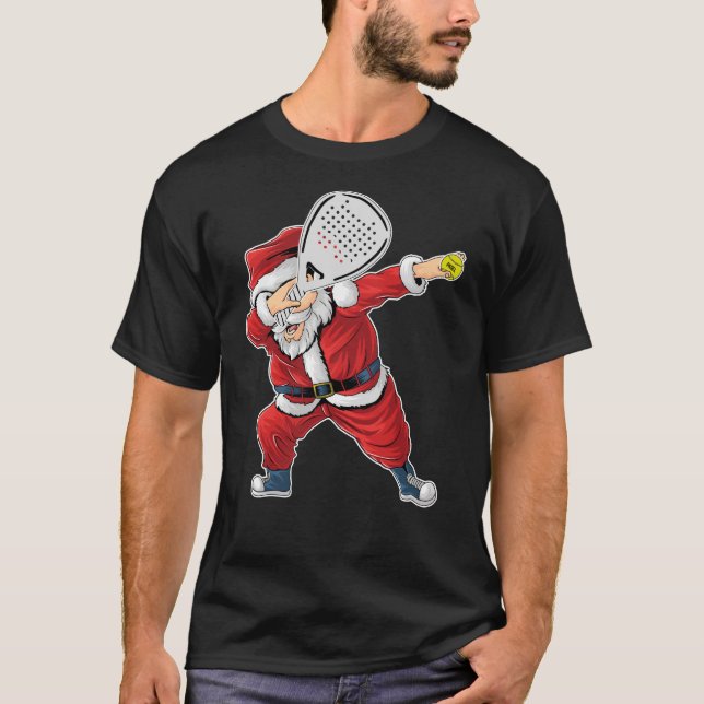 Camiseta Padel Tênis Santa Claus Dabbing Padel Natal (Frente)
