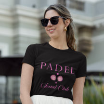 Padel Women’s T-Shirt-Social Club Black & Pink