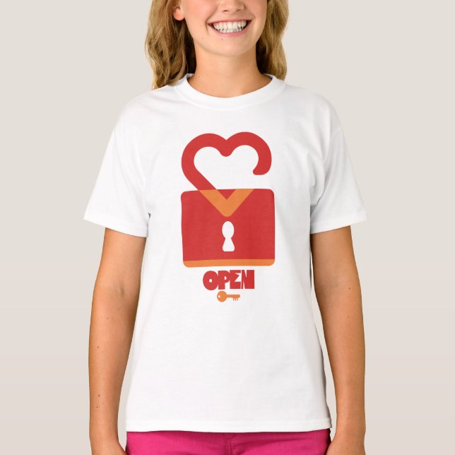 CAMISETA PADLOCK OPEN CLOSED HEART BY MASANSER PIXELAT (Frente)