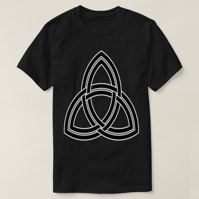 Camiseta Padrão 1 do nó triquetra de processo duplo (Frente do Design)