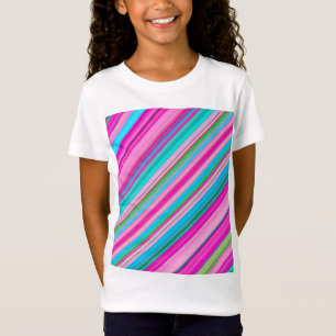 Camiseta Padrão-21056 de faixas de cores do arco-íris vibra