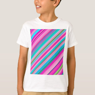 Camiseta Padrão-21056 de faixas de cores do arco-íris vibra