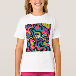 Camiseta Padrão Abstrato de Neon Personalizado — Design Ret