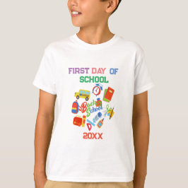 Camiseta Padrão Adorável do Primeiro Dia da Escola