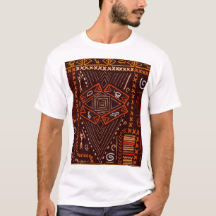 Camiseta Padrão Africano Aboriginal de Arte Sem Olhos