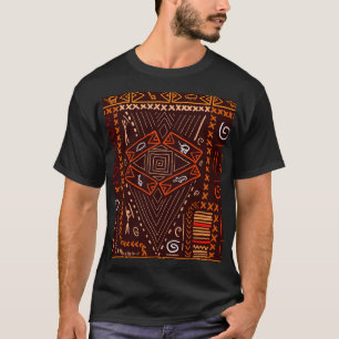 Camiseta Padrão Africano Aboriginal de Arte Sem Olhos