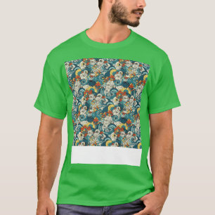 Camiseta Padrão Asiático Invisível Antigo Chinês Japonês Co