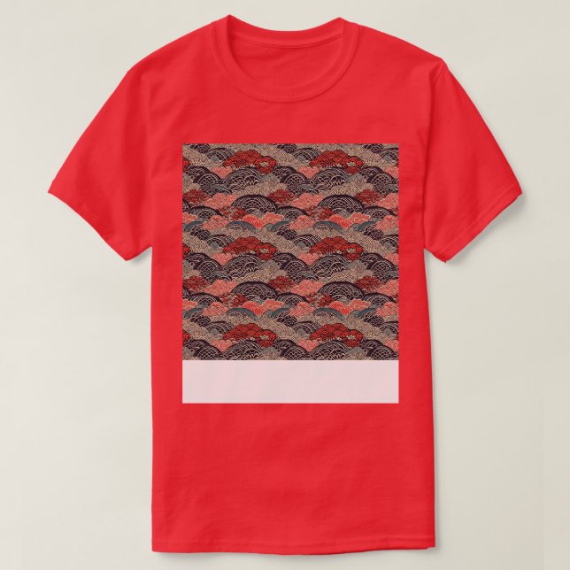 Camiseta Padrão Asiático Invisível Antigo Chinês Japonês Co (Frente do Design)