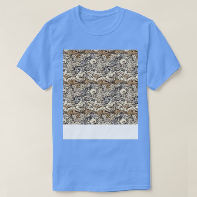 Camiseta Padrão Asiático Invisível Antigo Chinês Japonês Co (Frente do Design)