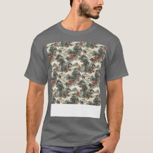 Camiseta Padrão Asiático Invisível Antigo Chinês Japonês Co