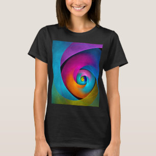 Camiseta Padrão Azul Cor-de-rosa Abstrato Floral Moderno #1