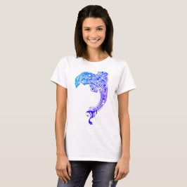 Camiseta Padrão Azul de Golfinho