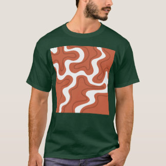 Camiseta Padrão Boho de Redemoinho Líquido de Mármore Marro