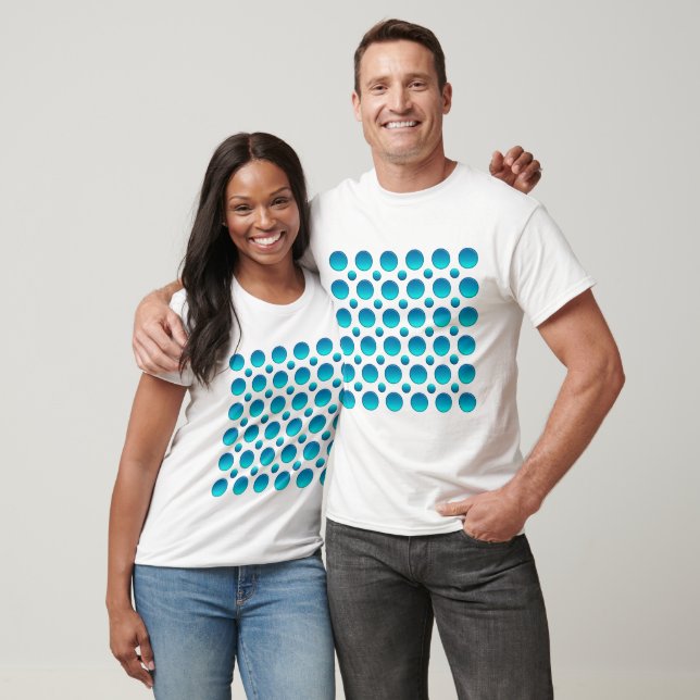 Camiseta padrão bolinhas azul (Unissex)