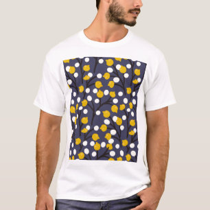 Camiseta Padrão botânico floral delicado e vítreo.