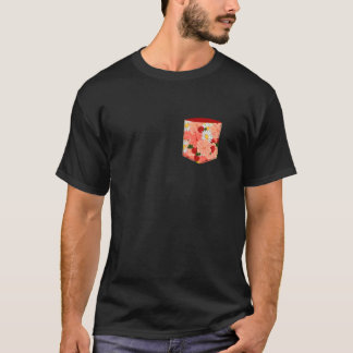 Camiseta Padrão Botânico Padrão Floral Bolso Flores Vintage