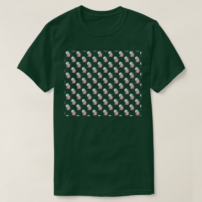 Camiseta Padrão Branco De Tardígrado No Espaço (Frente do Design)