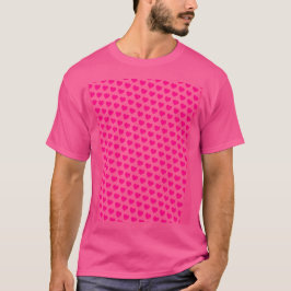 Camiseta Padrão Brilhante de Corações de Namorados Rosa