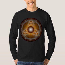 Camiseta Padrão brilhante fractal redondo brilhante