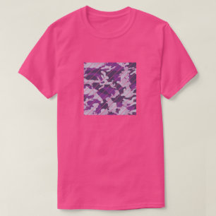 Camiseta Padrão Camuflado PurpleBerry Quadrado Fatiado