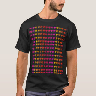 Camiseta Padrão cardíaco colorido - Design divertido e dive
