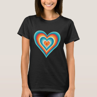 Camiseta Padrão cardíaco de café de amor latte no verão vib