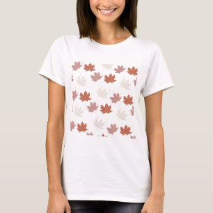 Camiseta Padrão Castanho Vermelho Autumn Folha Folha Y2K