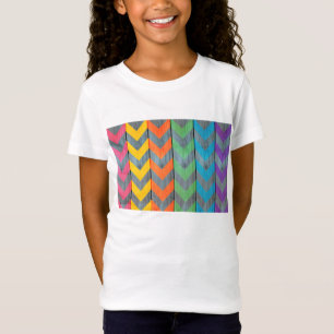 Camiseta Padrão Chevron na Textura de Madeira por Shirley T