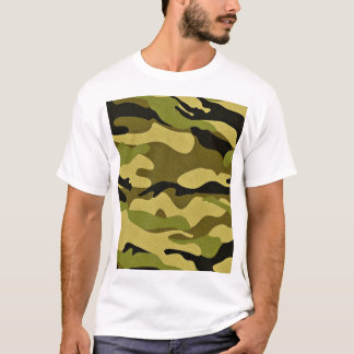 Camiseta Padrão Clássico de Camuflagem Florestal Masculino