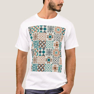 Camiseta Padrão Clássico do Azulejo Vintage