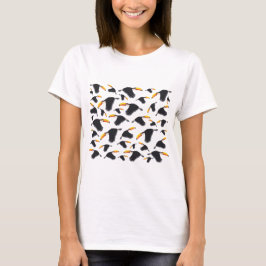 Camiseta Padrão Colorido de Aves Tropicais de Toco
