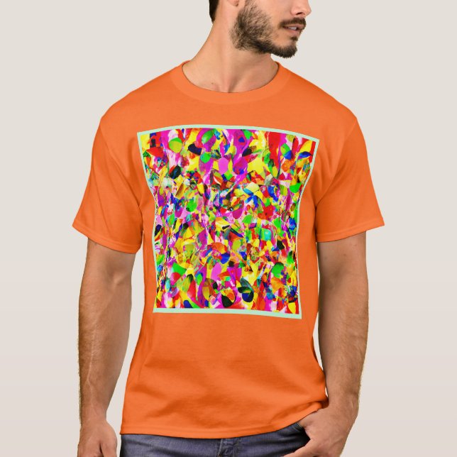 Camiseta Padrão Colorido de Espectro de Abstrato (Frente)