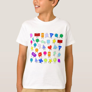Camiseta Padrão Colorido de Formas Geométricas 2D e 3D