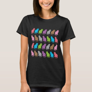 Camiseta Padrão colorido de gatos