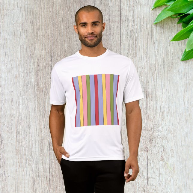 Camiseta Padrão Colorido de Stripes Verticais (Criador carregado)