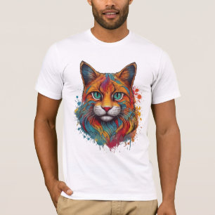 Camiseta padrão colorido do gato