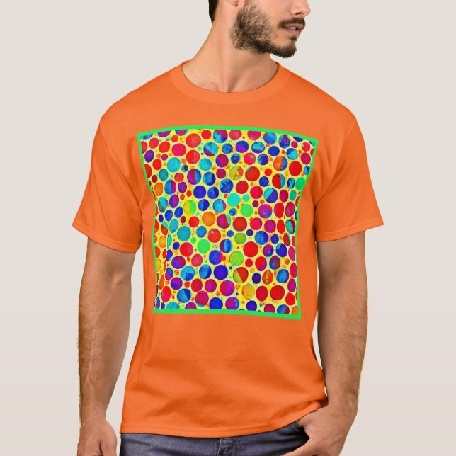 Camiseta Padrão Colorido Elegante e Chic (Frente)
