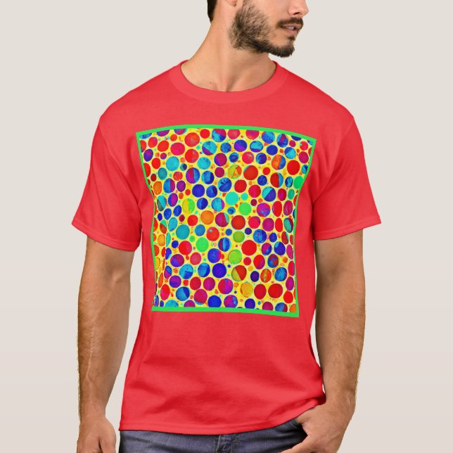 Camiseta Padrão Colorido Elegante e Chic (Frente)