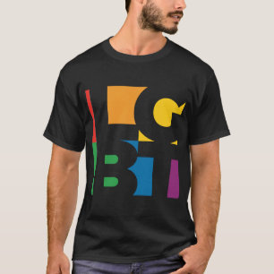 Camiseta Padrão Colorido LGBT Minimalista Orgulho gay Mondr