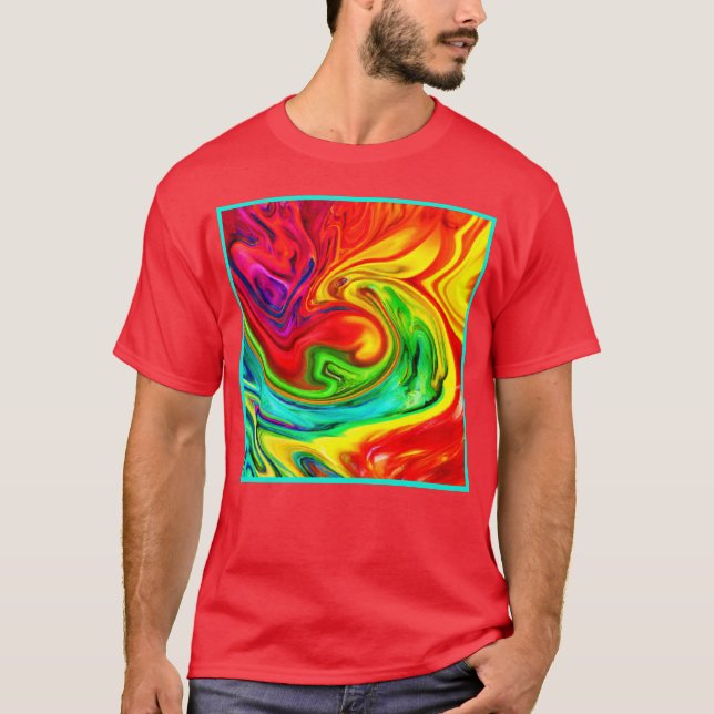 Camiseta Padrão Colorido Vibrante (Frente)