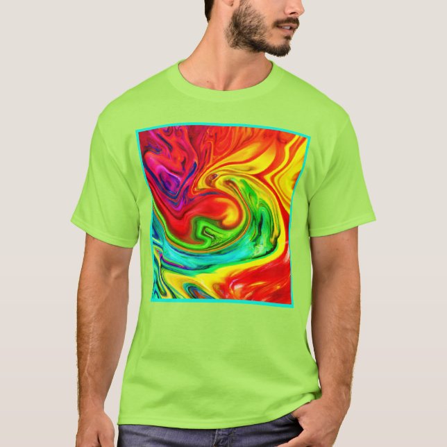 Camiseta Padrão Colorido Vibrante (Frente)
