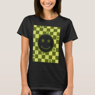 Camiseta Padrão com Verificação de Rosto Feliz Retroativo 1