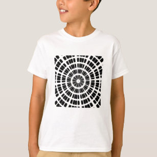 Camiseta padrão concêntrico da teia de abstrato