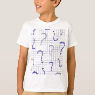 Camiseta Padrão contínuo de ponto de interrogação azul