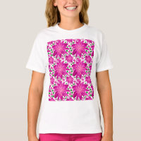 Padrão contínuo floral rosa quente